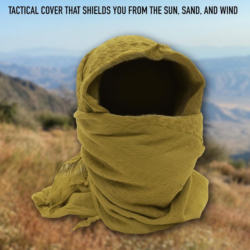 ROTHCO Solid Color Shemagh Tactical Desert Keffiyeh Scarf – Versatile Head and Neck Wrap – Great for Camping, Hiking, and Other Outdoor Activities – Coyote Brown - Image 1